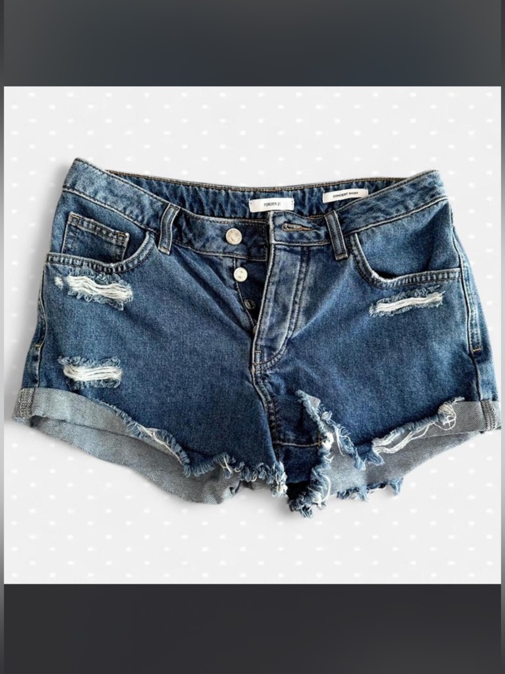 Distressed Blue Denim Women’s Shorts